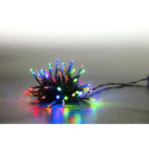 MARIMEX reťaz svetelný 100 LED 5 m farebná, transparent kábel 18000066
