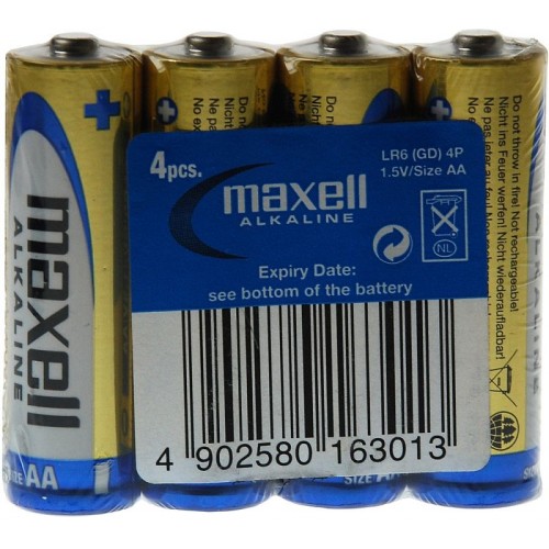 MAXELL Alkalické tužkové batérie LR6 4S ALK 4x AA (R6) SHRINK 35044015