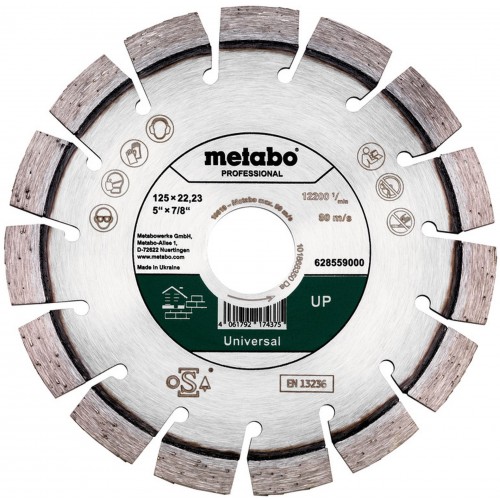 Metabo Diamantový rezný kotúč "up", 125 x 22,23 mm, Professional 628559000