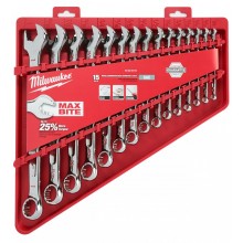Milwaukee 4932464996 Sada kombinovaných račňových colových kľúčov max bite (15 ks)