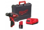 Milwaukee M12 BDD-201C Aku vŕtací skrutkovač 1x2.0 Ah, Kufrik 4933479439