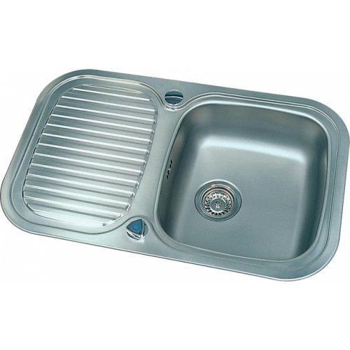 NORMA MINOR 542 drez s odkvapom s prepadom, 3 1/2 "vtok, 2x otvor, nerez, 77,5 x48 cm NORMA MINOR 542 drez s odkvapom s prepadom, 3 1/2 "vtok, 2x otvor, nerez, 77,5 x48 cm