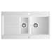 NOVASERVIS Granitový drez s vaničkou a odkvapom, magranit, s prepadom, biela DRG52 / 91W
