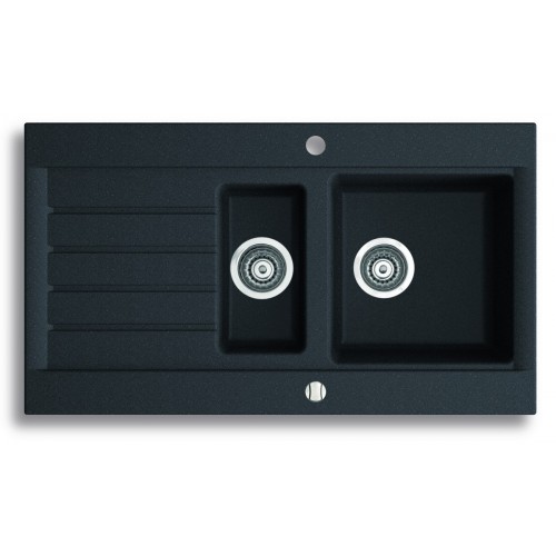 NOVASERVIS Granitový drez s vaničkou a odkvapom, magranit, s prepadom, grafit DRG52 / 91B NOVASERVIS Granitový drez s vaničkou a odkvapom, magranit, s prepadom, grafit DRG52 / 91B