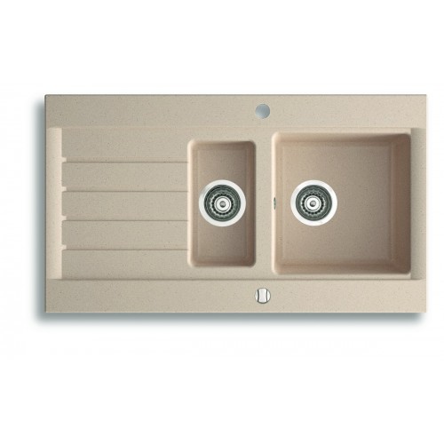 NOVASERVIS Granitový drez s vaničkou a odkvapom, magranit, s prepadom, piesok DRG52 / 91S NOVASERVIS Granitový drez s vaničkou a odkvapom, magranit, s prepadom, piesok DRG52 / 91S