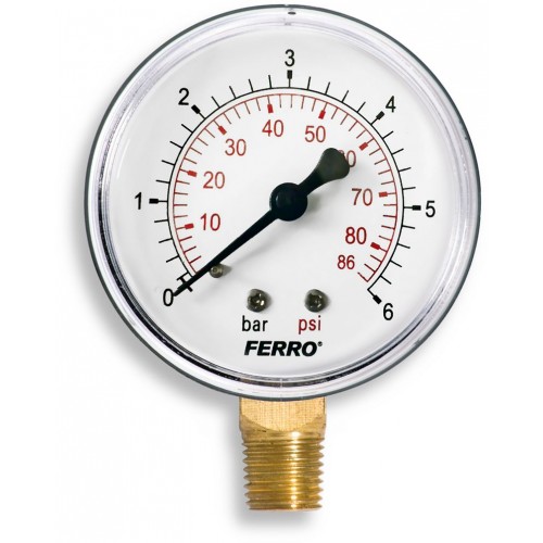 NOVASERVIS Manometer 63mm 1/4 "radiálný, 0-6 bar M6306R