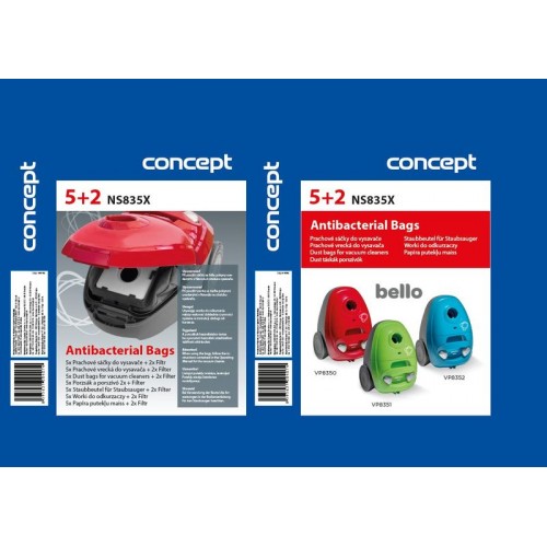 CONCEPT NS835X Náhradné papierové vrecká 5 + 2 ns835X