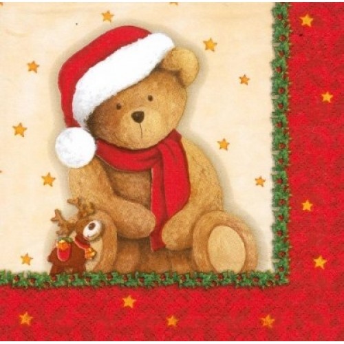 PAPSTAR Papierové obrúsky vianočné Lovely bear
