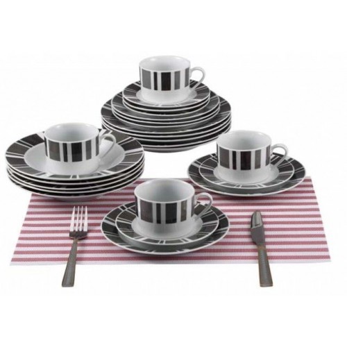 RENBERG Jedálenská súprava tanierov 30 ks / šedo-biela / RB-80129