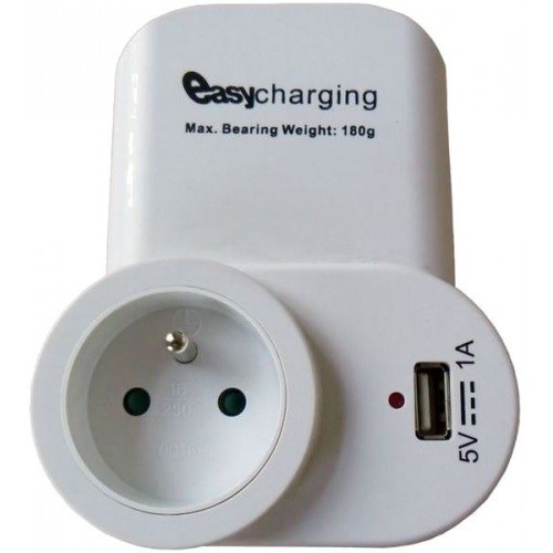 PHT USB nabíjací adaptér s priebežnou zásuvkou, 1000mA, držiak na telefón, DC23 PHT USB nabíjací adaptér s priebežnou zásuvkou, 1000mA, držiak na telefón, DC23