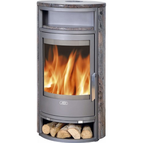ABX Polar 4654-8-III, krbové kachle na drevo, šedý plech + žula paradiso, vr. hornej dosky