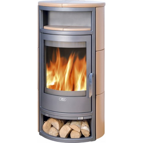 ABX Polar 4654-6-II krbové kachle na drevo,čer. plech+kachle california gold,vr. h. dosky