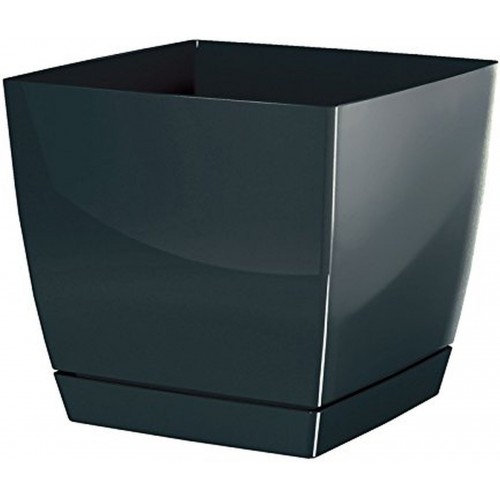 Prosperplast COUBI SQUARE P Kvetináč s miskou 8,2l, grafit-lesk DUKP240 Prosperplast COUBI SQUARE P Kvetináč s miskou 8,2l, grafit-lesk DUKP240