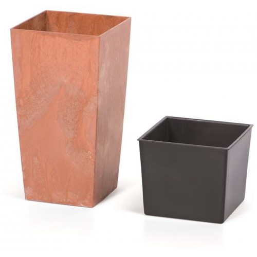 Prosperplast URBI SQUARE EFFECT Kvetináč 22 cm, terakota DURS225E Prosperplast URBI SQUARE EFFECT Kvetináč 22 cm, terakota DURS225E