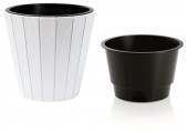 Prosperplast WOODE kvetináč 39,3x37cm biely DBWO400