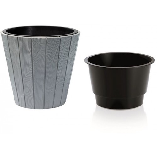 Prosperplast WOODE kvetináč 34,8x32,5cm šedý kameň DBWO350