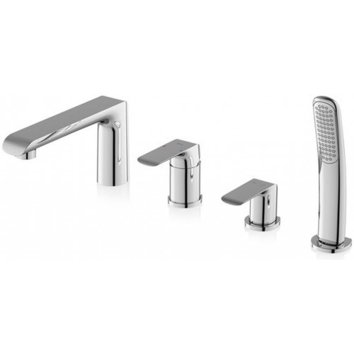 RAVAK FLAT FL 026.00 Vaňová stojánková batéria na okraj vane, štvorotvorová X070120