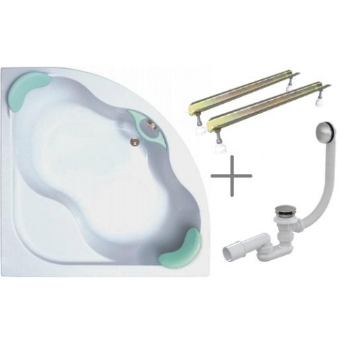 RAVAK SET1 Vaňa Gentiana 150 x 150 snowwhite + podpora + odtokový komplet