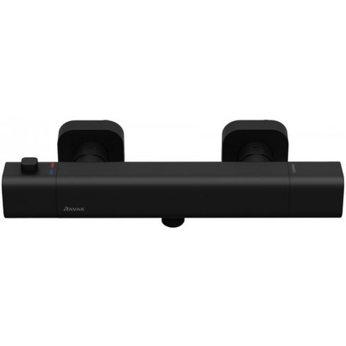 RAVAK 10° FREE BLACK TD F 033.20 Termostatická sprchová nástenná batéria X070154