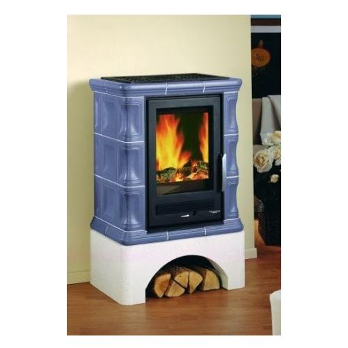 ABX Regina Zehendner, kachľové pece na drevo s plechovou vložkou, modré