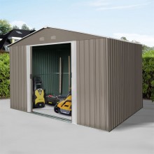 Riwall PRO RMSA 8x10 Brown - záhradný domček kovový 3 x 2,4 m SD-X0810-H170C-B