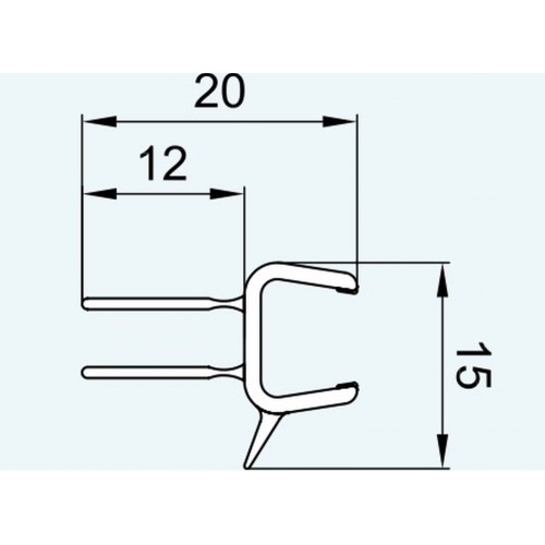 RONAL vodorovné tesnenie na 8 mm skla 1m 52102