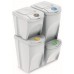 Prosperplast SORTIBOX Sada 4 odpadkových košov, 2x25l a 2x35l, biela IKWBMS4