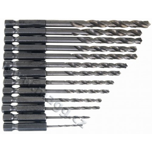 Vrtáky HSS univerzálny, šesťhranný úchyt 13ks/sa (1,5-6,5 mm) 26213