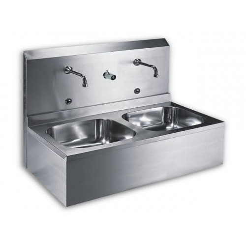 SANELA Nerezový dvojdrez SLUN 07EB, zadná stena, integr. senzor, beteriové napájanie 93072