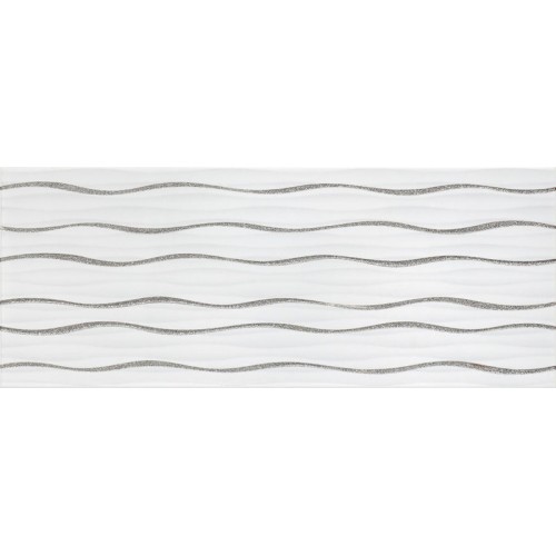 SAPHO ROYAL SUITE Decor Waves White keramická obkladačka 20x50 013063