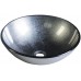 SAPHO SKIN sklenené umývadlo priemer 42cm, metalická šedá 2501-16