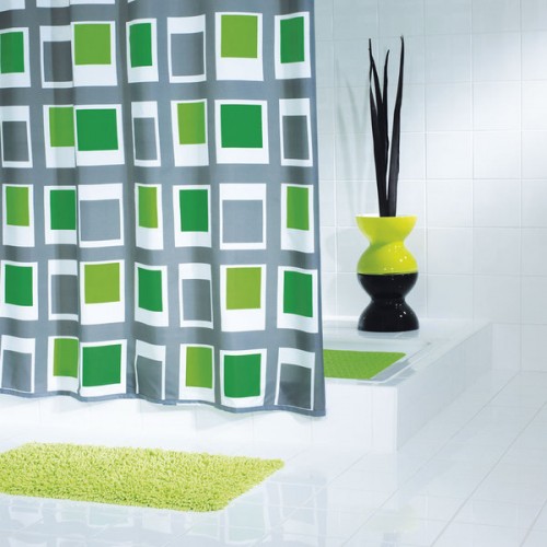 SAPHO UP DOWN sprchový záves 180x200cm, polyester, zelená 42935