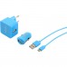 SENCOR KIT SCO 516-000BL USB kábel, nabíjačka modrá 1M / WALL / CAR 30015738