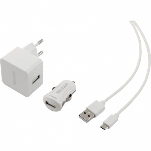 SENCOR KIT SCO 516-000WH USB kábel, nabíjačka biela 1M / WALL / CAR 30015740