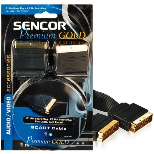 SENCOR AV kábel SAV 135-010 plochý SCART21p MM PG 35023976 SENCOR AV kábel SAV 135-010 plochý SCART21p MM PG 35023976