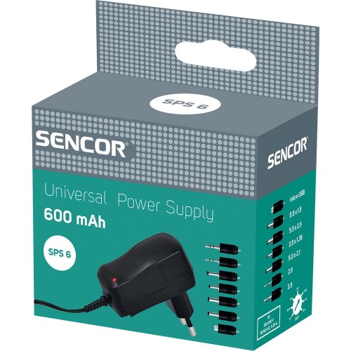 SENCOR SPS 6 Univerzálny napájací zdroj 600 mA 35043719 SENCOR SPS 6 Univerzálny napájací zdroj 600 mA 35043719