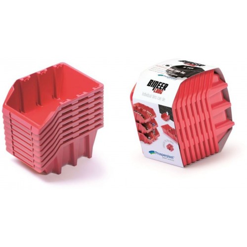 Prosperplast BINEER LONG SET Plastové úložné boxy 8 kusov, 160x98x160mm, červená KBILS16 Prosperplast BINEER LONG SET Plastové úložné boxy 8 kusov, 160x98x160mm, červená KBILS16