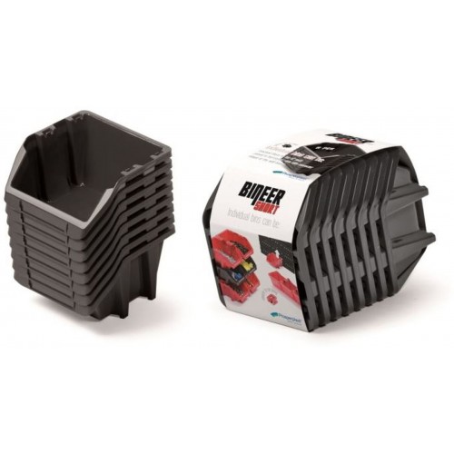 Prosperplast BINEER SHORT SET Plastové úložné boxy 8 kusov, 144x118x84mm, čierna KBISS15