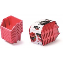 Prosperplast BINEER SHORT SET Plastové úložné boxy 8 kusov, 206x118x144mm, červená KBISS15