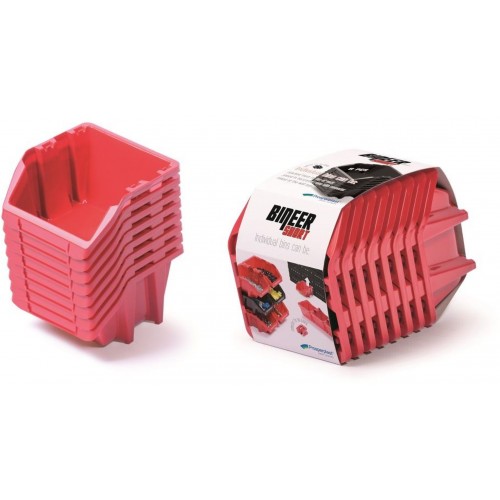 Prosperplast BINEER SHORT SET Plastové úložné boxy 8 kusov, 144x118x84mm, červená KBISS15 Prosperplast BINEER SHORT SET Plastové úložné boxy 8 kusov, 144x118x84mm, červená KBISS15