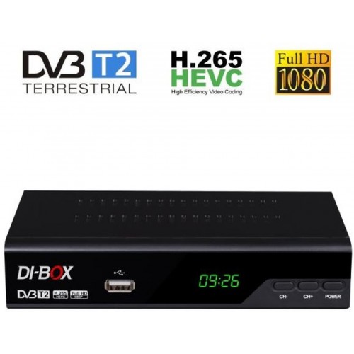DI-BOX V3 set-top-box FullHD s HEVC H.265 DVB-T2, USB prijímač J4722V3