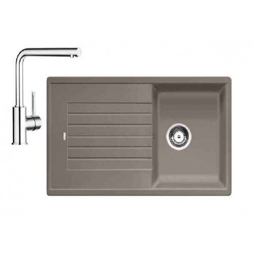 BLANCO SET drez ZIA 45 SL tartufo Silgranit + drezová batéria MILA chróm BLANCO SET drez ZIA 45 SL tartufo Silgranit + drezová batéria MILA chróm