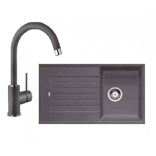 BLANCO SET 16 drez ZIA 45 SL + drezová batéria MIDA sivá skala