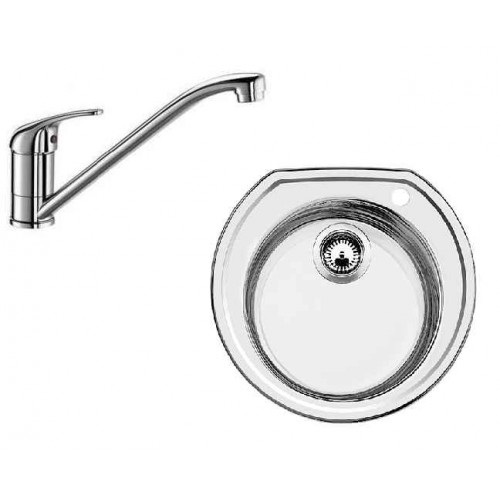 BLANCO SET 01 RONDOVAL nerez + drezová batéria Daras chróm BLANCO SET 01 RONDOVAL nerez + drezová batéria Daras chróm