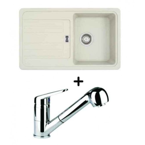 Franke SET G18 granitový drez EFG 614-78 biela ľad + drezová batéria FC 9547.031