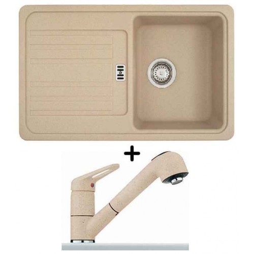 Franke SET G20 granitový drez EFG 614-78 sahara + drezová batéria FC 9547.082