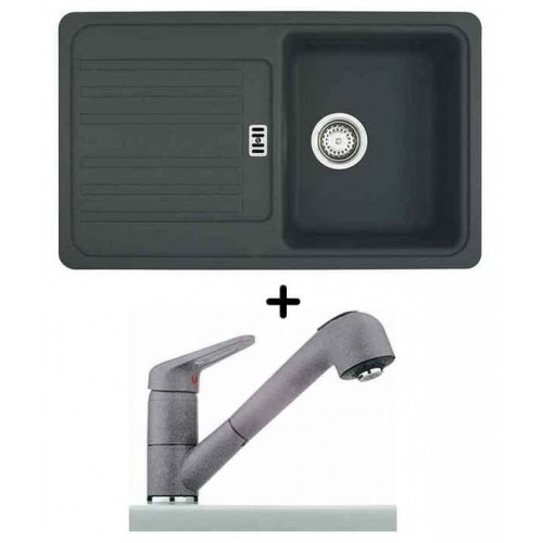 Franke SET G20 granitový drez EFG 614-78 sivý kameň + drezová batéria FC 9547.084