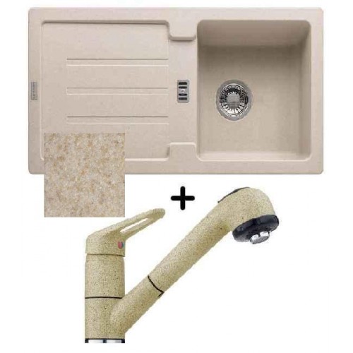 Franke SET G28 granitový drez STG 614 pieskový melír + drezová batéria FC 9547.085