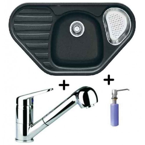 Franke SET G46 granitový drez COG 651 E grafit + drezová batéria FC 9547.031 + FD 300