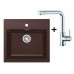 Franke SET T13 tectonitový drez SID 610 hnedá + drezová batéria Samoa